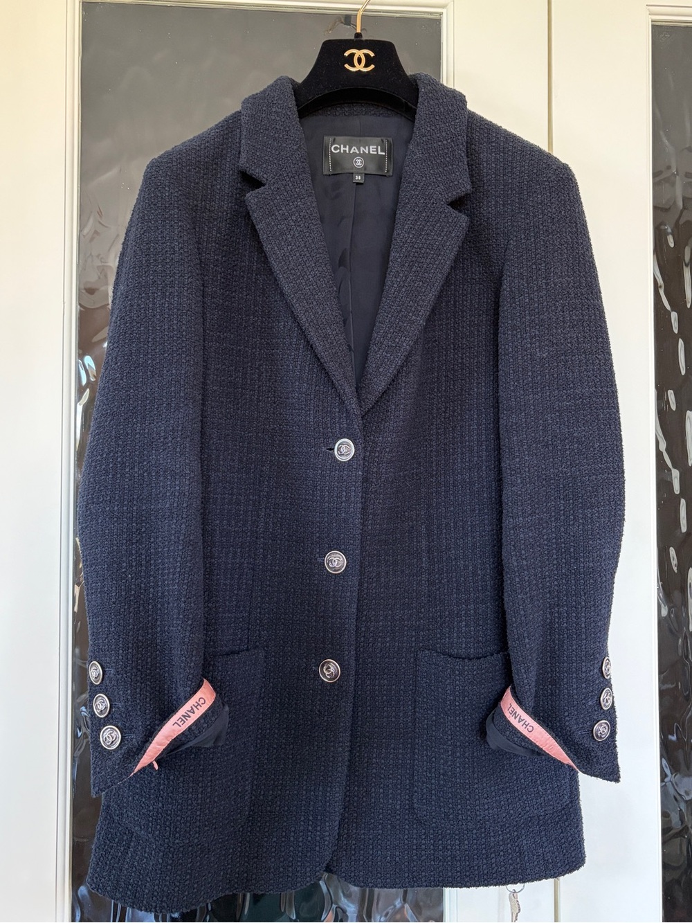CHANEL Navy Tweed Blazer